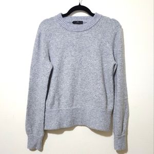 J.Crew Gray Basic Essential Gray Cozy Alpaca Merino Wool Blend Pullover Sweater